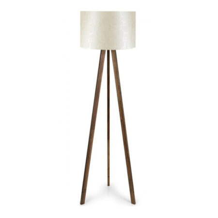 Φωτιστικό δαπέδου Rosling Mdf/ύφασμα Pvc χρώμα καρυδί/μπεζ 38x21x140εκ.