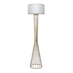 Φωτιστικό δαπέδου Clarke μέταλλο/ύφασμα χρώμα χρυσό/λευκό 38x21x155εκ.