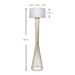 Φωτιστικό δαπέδου Clarke μέταλλο/ύφασμα χρώμα χρυσό/λευκό 38x21x155εκ.