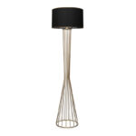 Φωτιστικό δαπέδου Clarke μέταλλο/ύφασμα χρώμα χρυσό/μαύρο 38x21x155εκ.