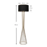 Φωτιστικό δαπέδου Clarke μέταλλο/ύφασμα χρώμα χρυσό/μαύρο 38x21x155εκ.