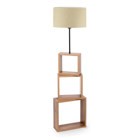 Φωτιστικό δαπέδου Claude Mdf/fabric Pvc χρώμα καφέ/μπεζ 37x20x140εκ.