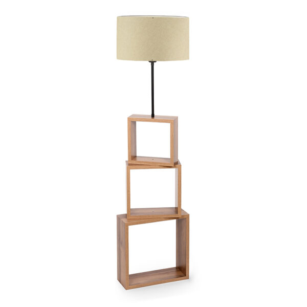 Φωτιστικό δαπέδου Claude Mdf/fabric Pvc χρώμα καφέ/μπεζ 37x20x140εκ.