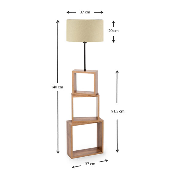 Φωτιστικό δαπέδου Claude Mdf/fabric Pvc χρώμα καφέ/μπεζ 37x20x140εκ.