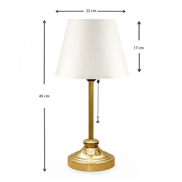 Φωτιστικό επιτραπέζιο Harrison ύφασμα/μέταλλο/Mdf χρώμα λευκό/χρυσό 22x17x45εκ.