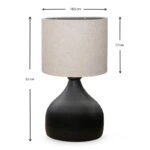 Φωτιστικό επιτραπέζιο Neil ύφασμα/μέταλλο χρώμα κρεμ/μαύρο 18,5x17x32εκ.