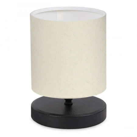 Φωτιστικό επιτραπέζιο Hassard ύφασμα/Mdf χρώμα κρεμ/μαύρο 15x16x22εκ.