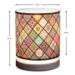 Φωτιστικό επιτραπέζιο Hassard ύφασμα/Mdf χρώμα πολύχρωμο/λευκό 15x16x22εκ.