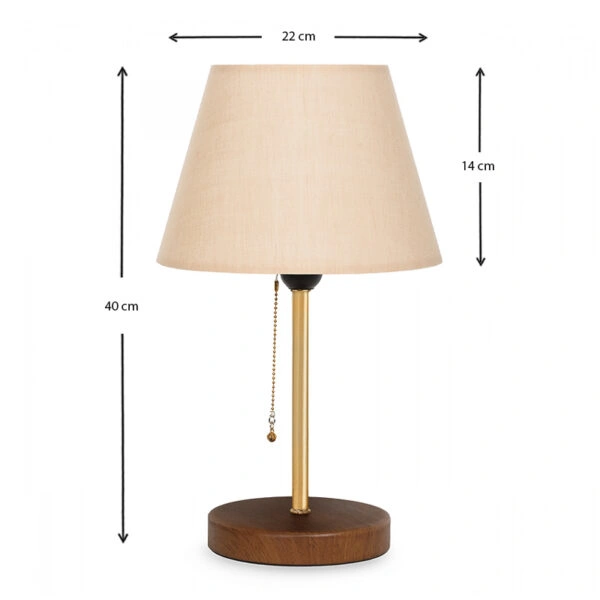 Φωτιστικό επιτραπέζιο Tipton μέταλλο/πλαστικό/Mdf χρώμα μπεζ/χρυσό/καφέ 22x14x40εκ.