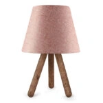 Φωτιστικό επιτραπέζιο Lander ύφασμα Pvc/ξύλο χρώμα ροζ/καφέ 22x14x32εκ.