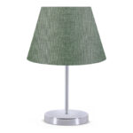 Φωτιστικό επιτραπέζιο Jules ύφασμα Pvc χρώμα κυπαρισσί/ασημί 22x17x37εκ.