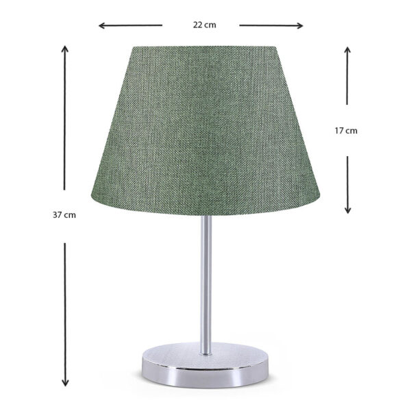 Φωτιστικό επιτραπέζιο Jules ύφασμα Pvc χρώμα κυπαρισσί/ασημί 22x17x37εκ.