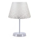 Φωτιστικό επιτραπέζιο Jules  ύφασμα Pvc χρώμα λευκό/ασημί 22x17x37εκ.