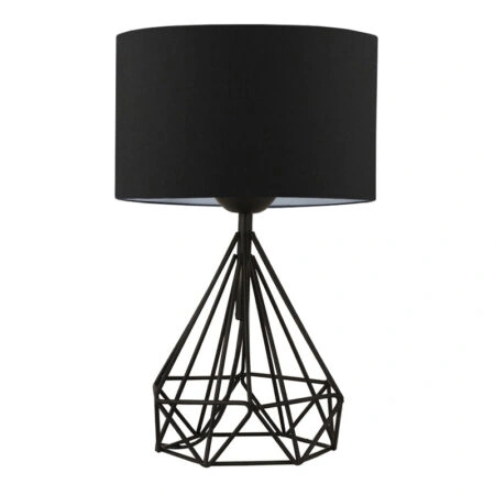 Φωτιστικό επιτραπέζιο Christopher ύφασμα/μέταλλο χρώμα μαύρο 24x15x41εκ.
