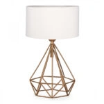 Φωτιστικό επιτραπέζιο Vanstone  ύφασμα/μέταλλο χρωμα κρεμ/χρυσό 24x15x39εκ.