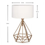 Φωτιστικό επιτραπέζιο Vanstone  ύφασμα/μέταλλο χρωμα κρεμ/χρυσό 24x15x39εκ.