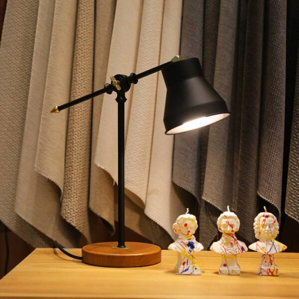 Φωτιστικό γραφείου Paule μέταλλο/Mdf χρώμα μαύρο 12x12x44εκ.