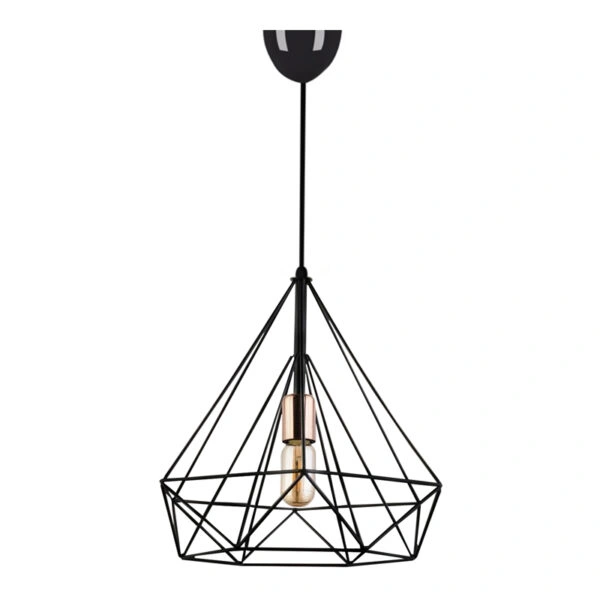 Φωτιστικό οροφής Donald μεταλλικό μονόφωτο χρώμα μαύρο 25x30x65εκ.