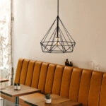 Φωτιστικό οροφής Donald μεταλλικό μονόφωτο χρώμα μαύρο 25x30x65εκ.