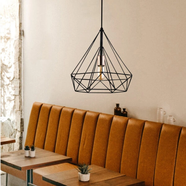 Φωτιστικό οροφής Donald μεταλλικό μονόφωτο χρώμα μαύρο 25x30x65εκ.