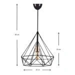 Φωτιστικό οροφής Donald μεταλλικό μονόφωτο χρώμα μαύρο 25x30x65εκ.