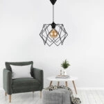 Φωτιστικό οροφής Pyant μεταλλικό μονόφωτο χρώμα μαύρο 23x17x70εκ.