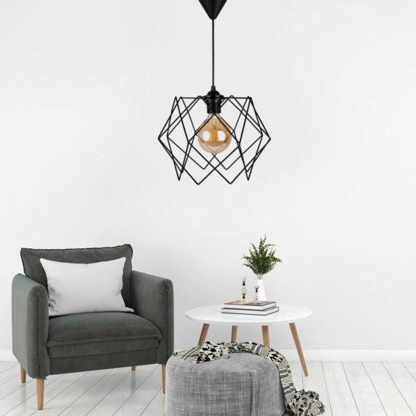 Φωτιστικό οροφής Pyant μεταλλικό μονόφωτο χρώμα μαύρο 23x17x70εκ.