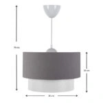 Φωτιστικό οροφής Whitehouse  υφασμάτινο μονόφωτο χρώμα γκρι 30x20x55εκ.