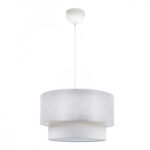Φωτιστικό οροφής Barnhart υφασμάτινο μονόφωτο χρώμα λευκό 30x30x70εκ.