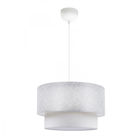 Φωτιστικό οροφής Barnhart υφασμάτινο μονόφωτο χρώμα λευκό 30x30x70εκ.