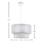 Φωτιστικό οροφής Barnhart υφασμάτινο μονόφωτο χρώμα λευκό 30x30x70εκ.