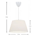 Φωτιστικό οροφής Elanor  υφασμάτινο μονόφωτο χρώμα λευκό 37x21x70εκ.