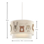 Φωτιστικό οροφής Goofy υφασμάτινο μονόφωτο με χαριτωμένα ζωάκια 30x20x70εκ.