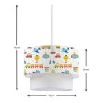 Φωτιστικό οροφής Goofy  υφασμάτινο μονόφωτο με χαριτωμένα οχήματα 30x20x70εκ.