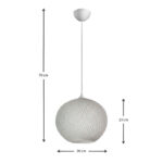 Φωτιστικό οροφής Gibson  από σχοινί μονόφωτο χρώμα λευκό 30x23x70εκ.