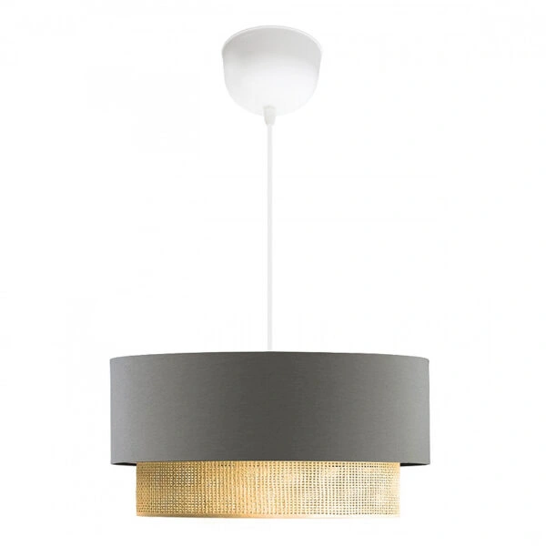 Φωτιστικό οροφής Lucifer E27 υφασμάτινο μονόφωτο χρώμα γκρι 30x15x70εκ.