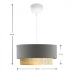 Φωτιστικό οροφής Lucifer E27 υφασμάτινο μονόφωτο χρώμα γκρι 30x15x70εκ.