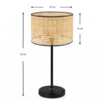 Φωτιστικό επιτραπέζιο Idaho E27 ρατάν - μεταλλικό χρώμα φυσικό - μαύρο Φ24x32εκ.