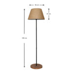 Φωτιστικό δαπέδου Percy E27 μεταλλικό - υφασμάτινο χρώμα μαύρο - καφέ Φ36x145εκ.