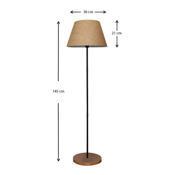 Φωτιστικό δαπέδου Percy E27 μεταλλικό - υφασμάτινο χρώμα μαύρο - καφέ Φ36x145εκ.