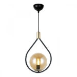 Φωτιστικό οροφής Lewis E27 μεταλλικό μονόφωτο χρώμα μαύρο - χρυσό 14x26x70εκ.