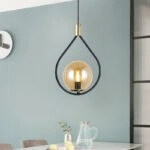 Φωτιστικό οροφής Lewis E27 μεταλλικό μονόφωτο χρώμα μαύρο - χρυσό 14x26x70εκ.