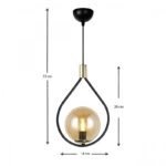 Φωτιστικό οροφής Lewis E27 μεταλλικό μονόφωτο χρώμα μαύρο - χρυσό 14x26x70εκ.