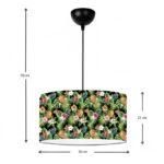 Φωτιστικό οροφής Alamea  E27 υφασμάτινο μονόφωτο πολύχρωμο floral Φ38x70εκ.