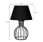 Φωτιστικό επιτραπέζιο Magnolia E27 υφασμάτινο - μεταλλικό χρώμα μαύρο Φ22x36εκ.