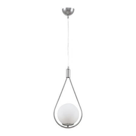 Φωτιστικό οροφής Shemesh E27 μεταλλικό μονόφωτο χρώμα ασημί 20x20x85εκ.