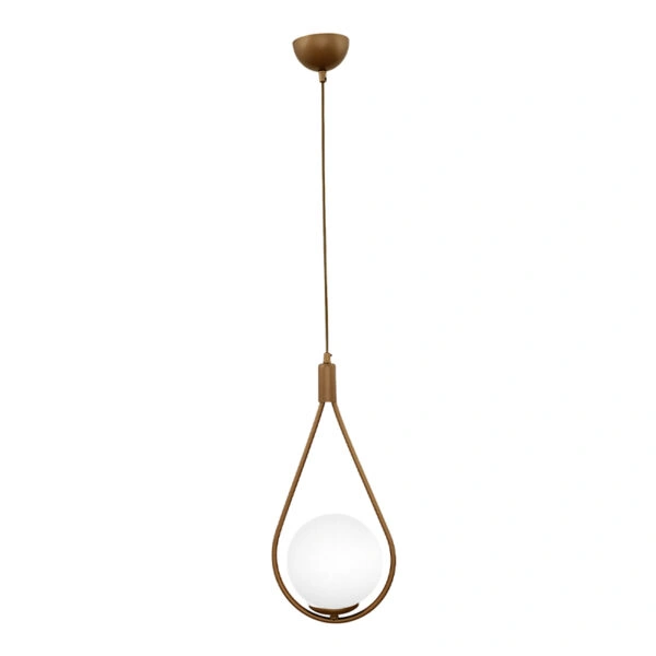 Φωτιστικό οροφής Shemesh E27 μεταλλικό μονόφωτο χρώμα χρυσό ματ 20x20x85εκ.