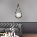 Φωτιστικό οροφής Shemesh E27 μεταλλικό μονόφωτο χρώμα χρυσό ματ 20x20x85εκ.