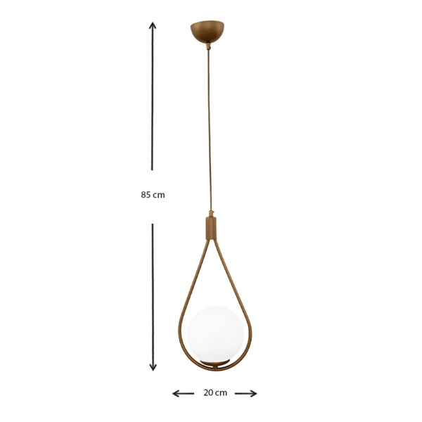 Φωτιστικό οροφής Shemesh E27 μεταλλικό μονόφωτο χρώμα χρυσό ματ 20x20x85εκ.