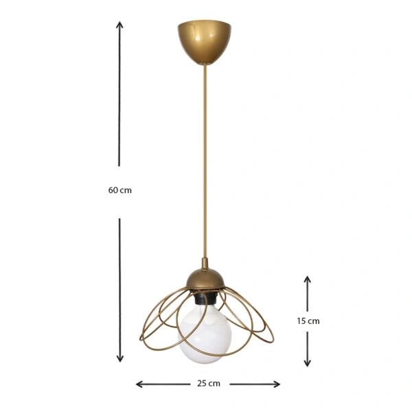 Φωτιστικό οροφής Zufash E14 μεταλλικό μονόφωτο χρώμα χρυσό 25x25x60εκ.